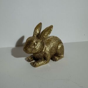 Gold Bunny Figurine Easter Spring Shelf Decor
